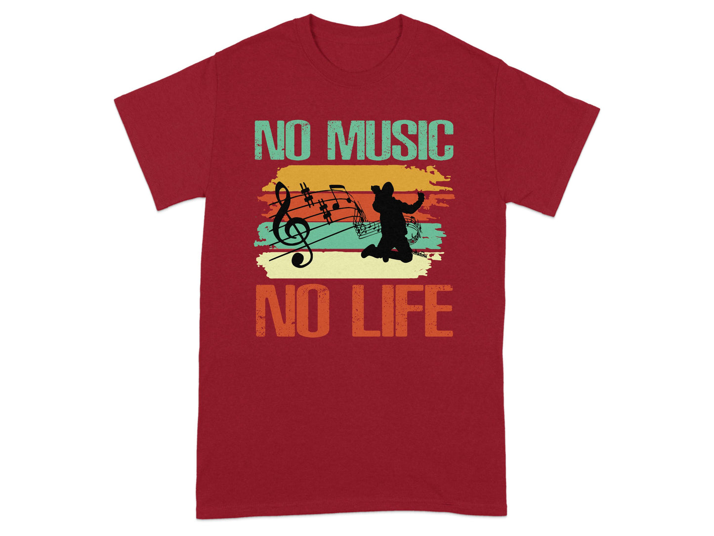 No Music No Life Music Note Graphic T-Shirt product type