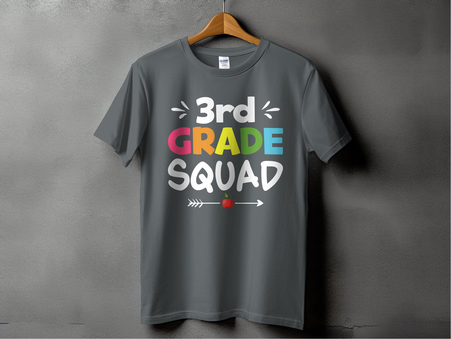 Colorful 3rd Grade Squad Printed T-shirt product type