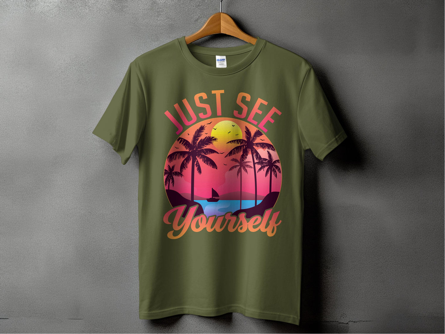 Just See Yourself Palm Sunset Graphic T-shirt product